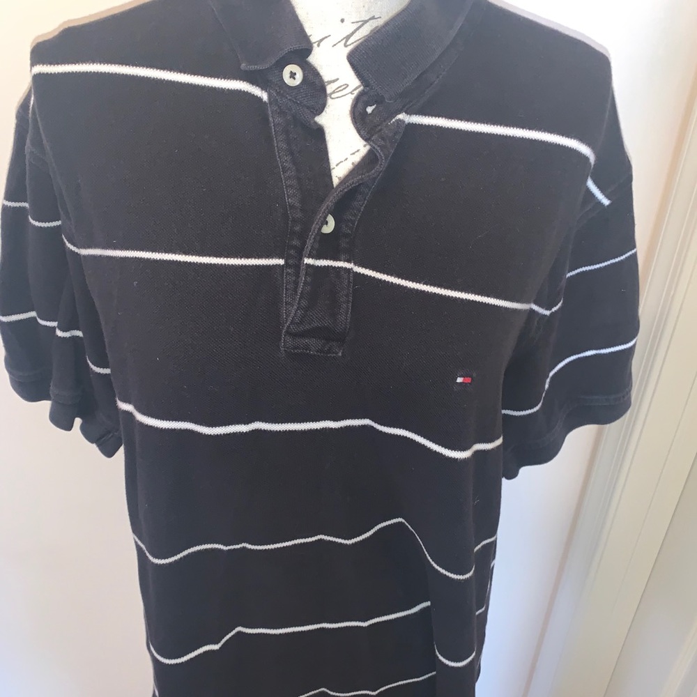 Men’s Polo Shirts Tommy Hilfiger, Striped Collared Shirt - Picture 4 of 8